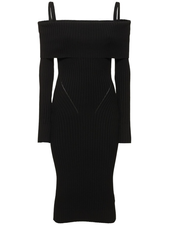 Andreadamo: Vestido midi de punto acanalado