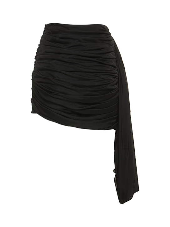Andreadamo - Jupe midi drapée asymétrique taille haute