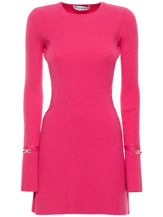 Mach & Mach: MINIKLEID AUS STRETCH-VISKOSESTRICKRIPP