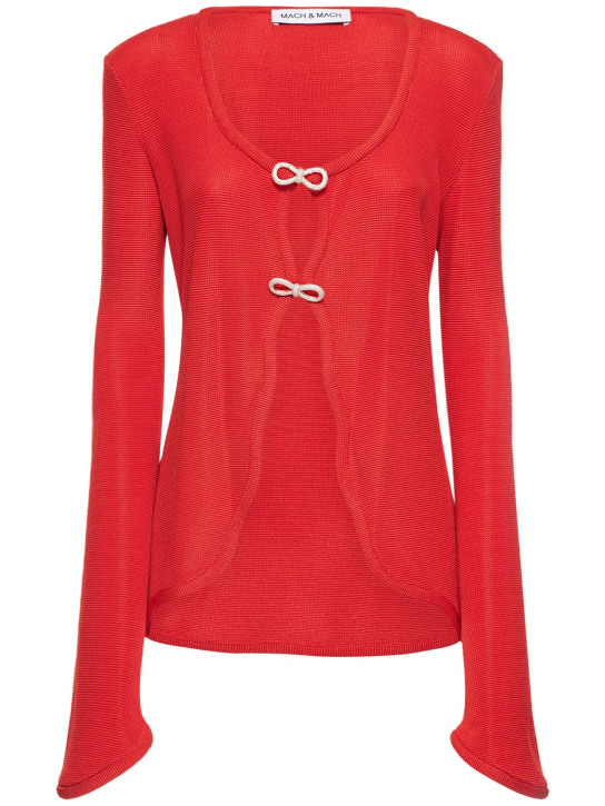 Mach & Mach: Strickjacke mit verzierter Viskose