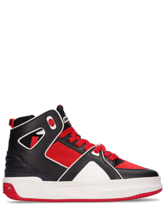 JUST DON: Basketball Courtside hi leather sneakers