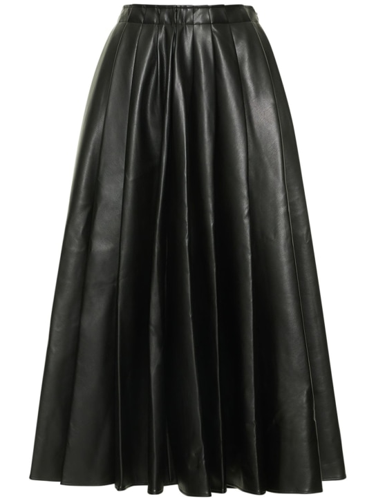 Deveaux - Sienna pleated faux leather midi skirt