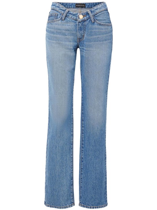 Brandon Maxwell - Gerade Jeans aus Denim mit geschöpftem Bund