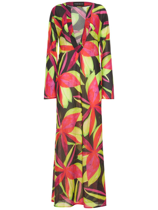 Louisa Ballou - Langer Kaftan aus Baumwolle und Seidenmusselin