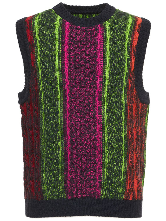 Agr - Strickweste aus Wolljacquard mit Zopfmuster