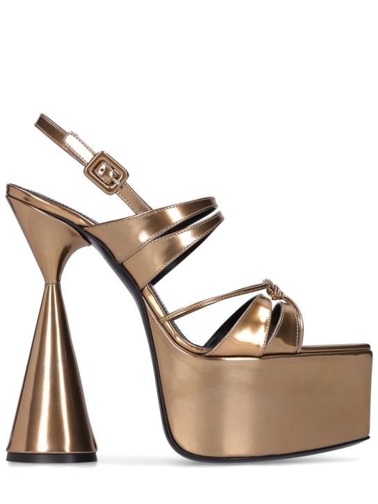 D'accori: 150mm Belle metallic leather sandals