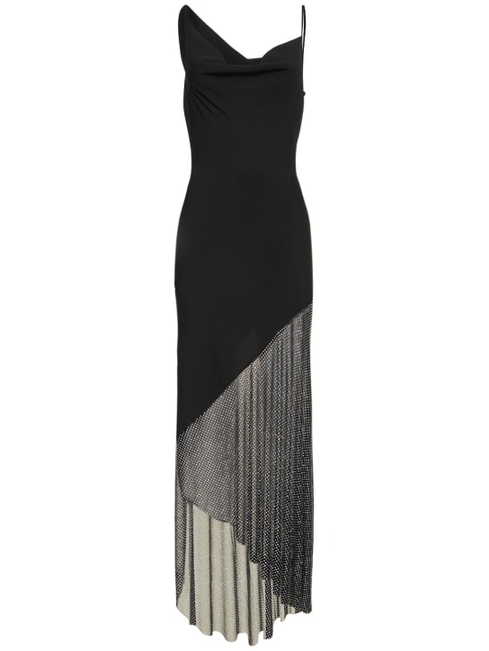 Vestito midi in crepe de chine stampato