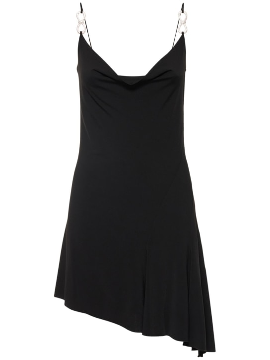 Mach & Mach: Robe courte en viscose mélangée embellie