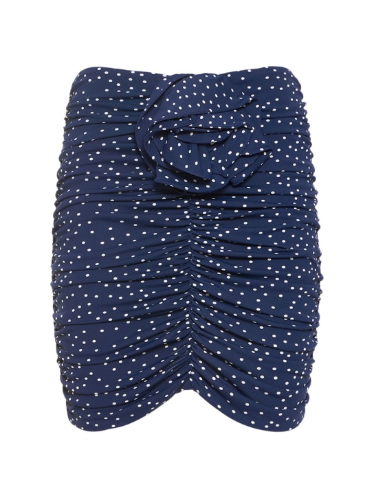 Magda Butrym: Draped dotted mini skirt w/ flower