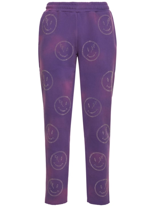Retrovert - Pantalon à motif smiley en strass