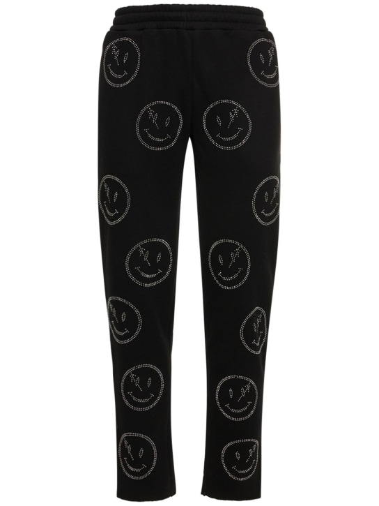 Retrovert - Pantalon à motif smiley en strass