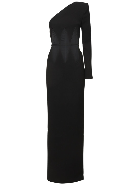 Mônot: Vestito monospalla in crepe con cutout