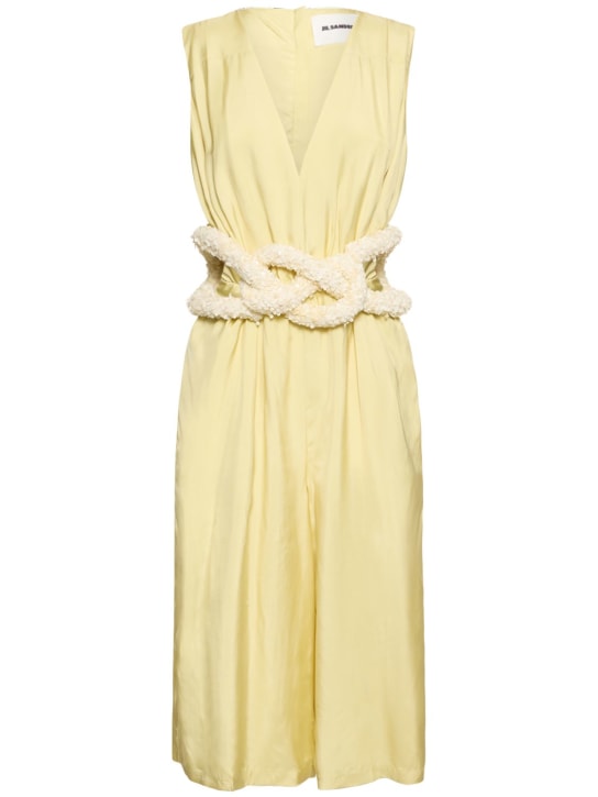 Jil Sander: Combinaison en satin de viscose fluide