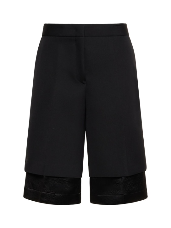 Jil Sander - Bermuda en sergé de laine et satin