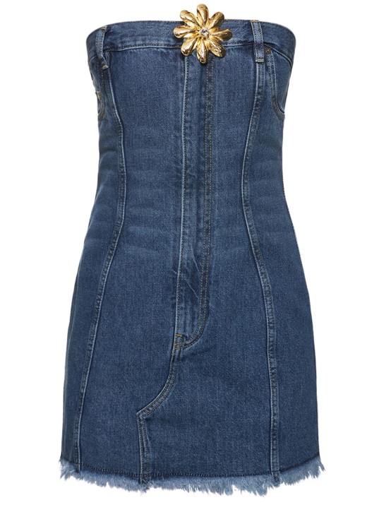 Area - Robe courte sans bretelles en denim