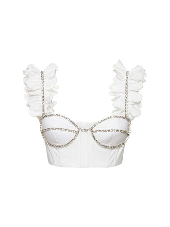 Area - Bustier aus Baumwollpopeline mit Rüschen