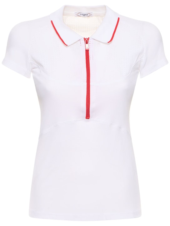 L'etoile Sport: Mesh zip performance polo