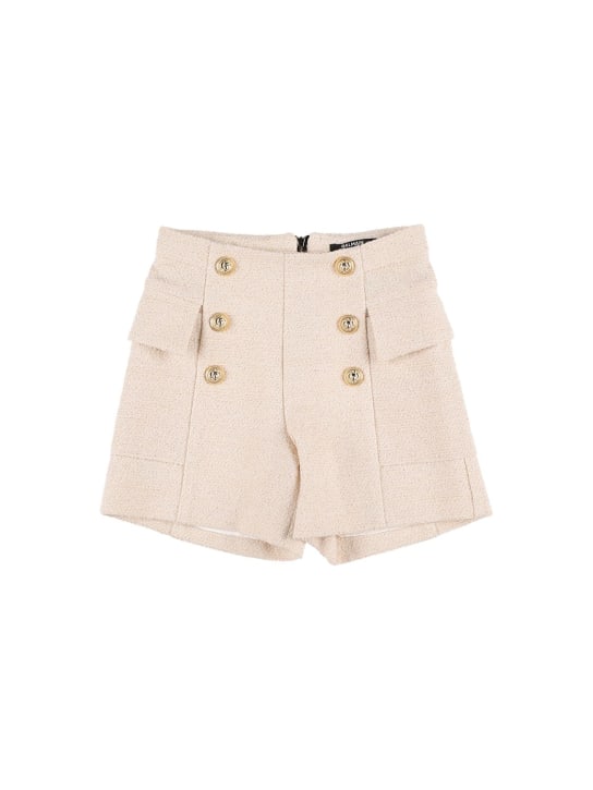 Balmain - Shorts bouclé con bottoni decorativi