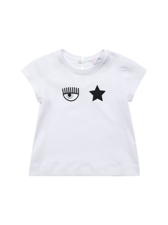Chiara Ferragni: T-SHIRT AUS BAUMWOLLJERSEY MIT GESTICKTEM LOGO