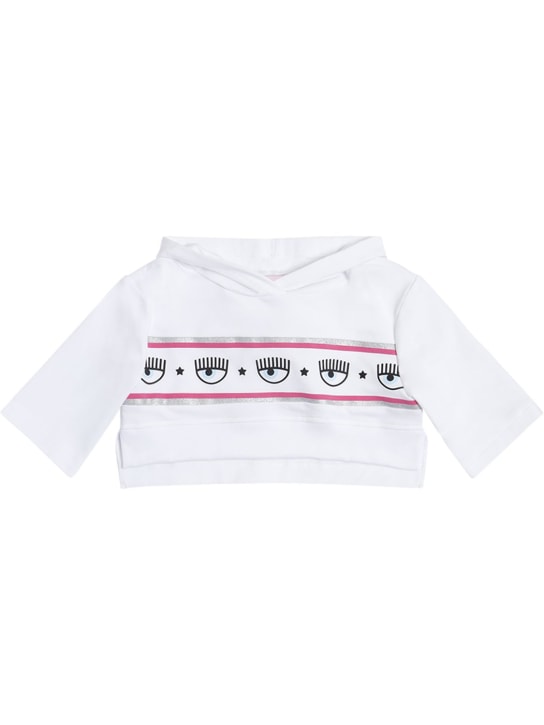 Chiara Ferragni - Logo print cotton cropped sweatshirt