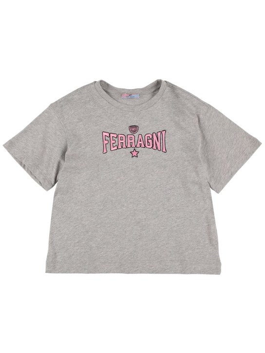 Chiara Ferragni: Embroidered logo cotton jersey t-shirt