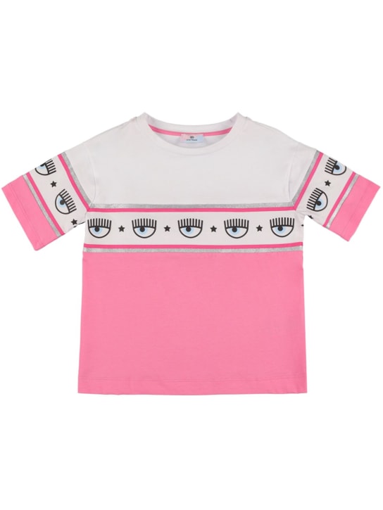 Chiara Ferragni: T-shirt en jersey de coton à imprimé logo