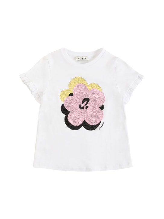 Lanvin: T-shirt en jersey de coton embelli