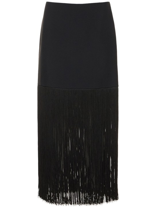 Michael Kors Collection - Jupe midi en crêpe de sable à franges