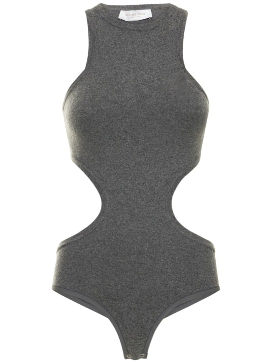 Michael Kors Collection: Gerippter Kaschmirjersey-Body mit Ausschnitt