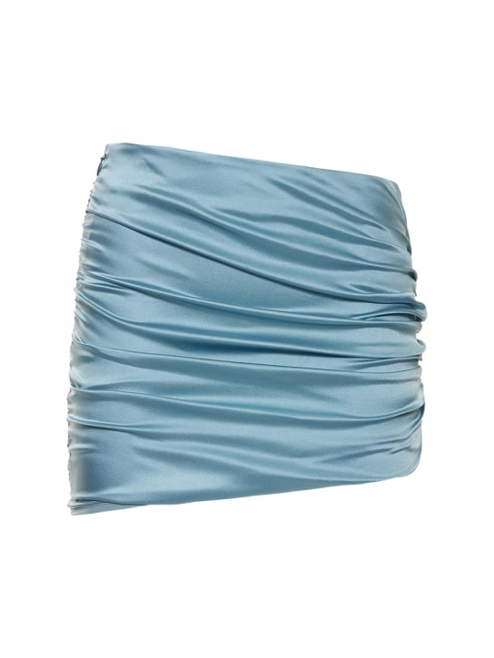 Alessandra Rich - Jupe courte asymétrique en satin de soie