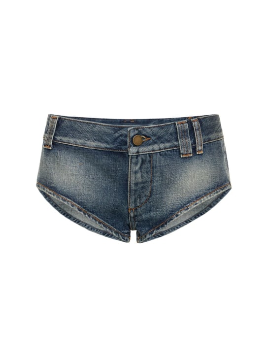 Alessandra Rich - MINISHORTS AUS BAUMWOLLDENIM MIT KRISTALLEN