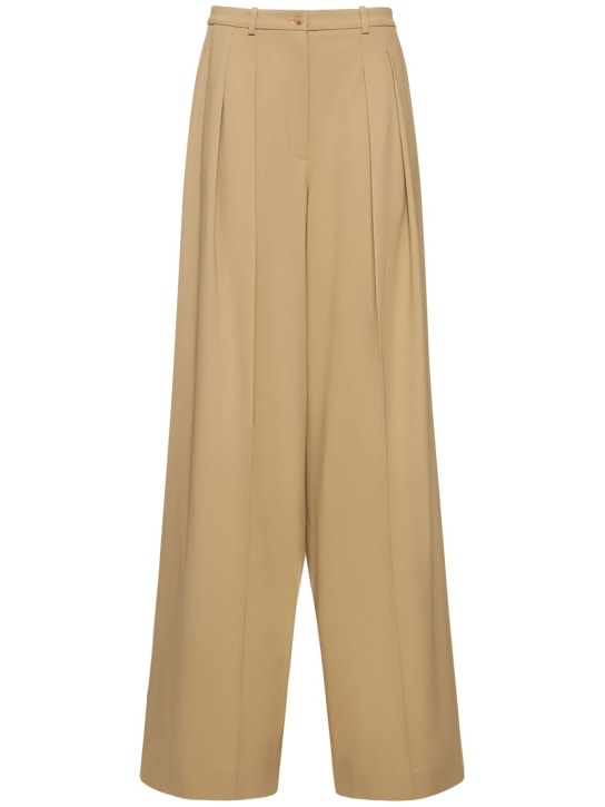 Michael Kors Collection: Pantaloni larghi vita alta in serge di lana