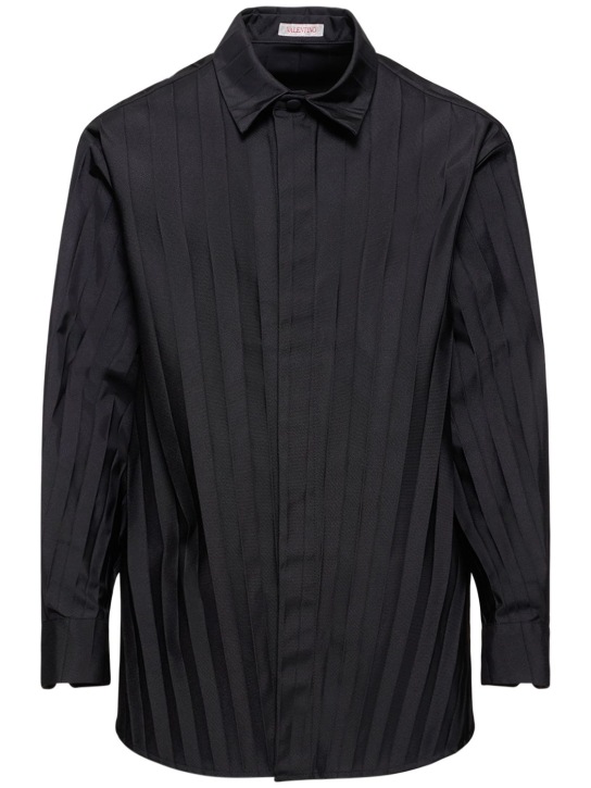 Valentino: Camisa plissè texturizada de manga larga