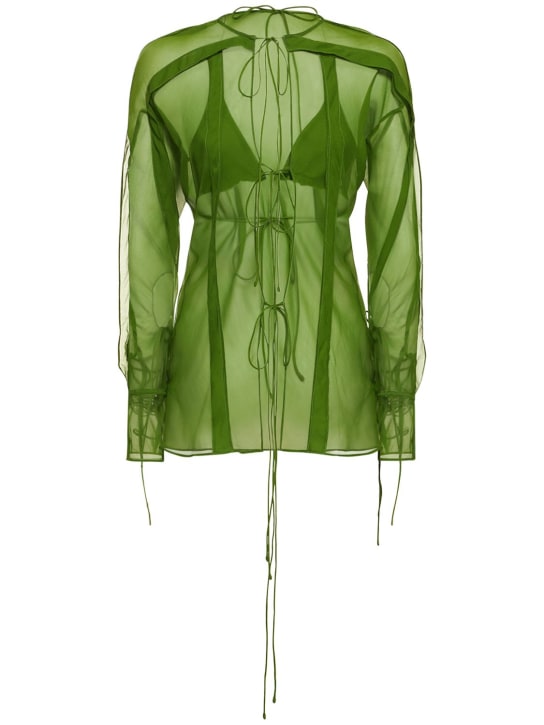 Christopher Esber: Blouse & soutien-gorge en mousseline de soie