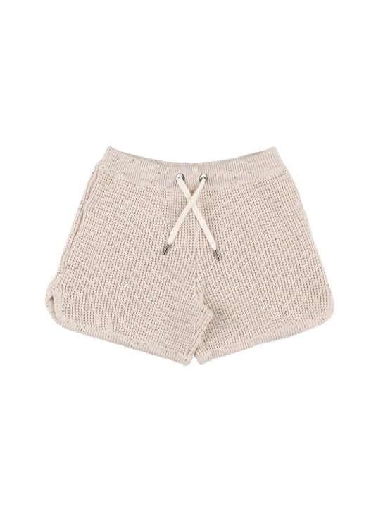Brunello Cucinelli - Shorts in cotone con impunture