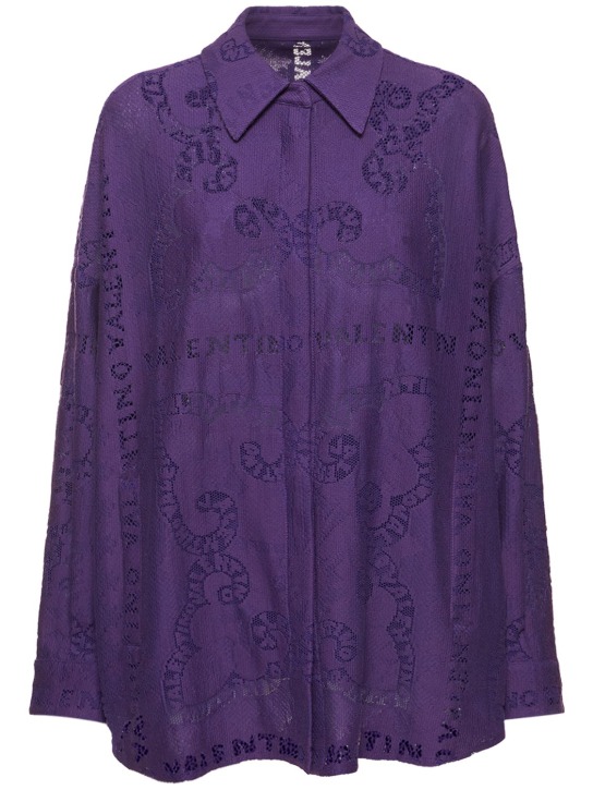 Valentino - Cotton guipure lace oversize shirt