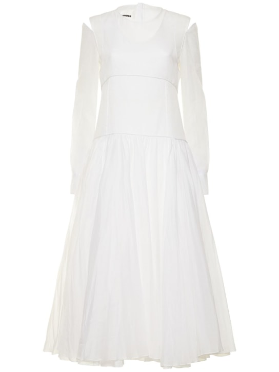 Jil Sander - Robe midi en organza de coton