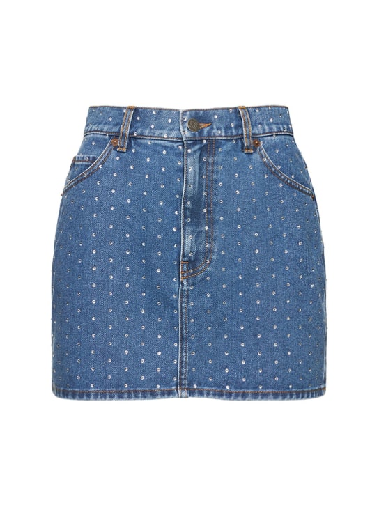Giuseppe Di Morabito - Jupe courte en denim de coton embelli