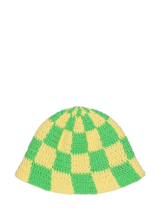 FLÂNEUR: Handgestrickte Baumwoll-Intarsien-Kappe