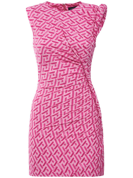 Versace - Robe courte en sablé imprimé monogramme