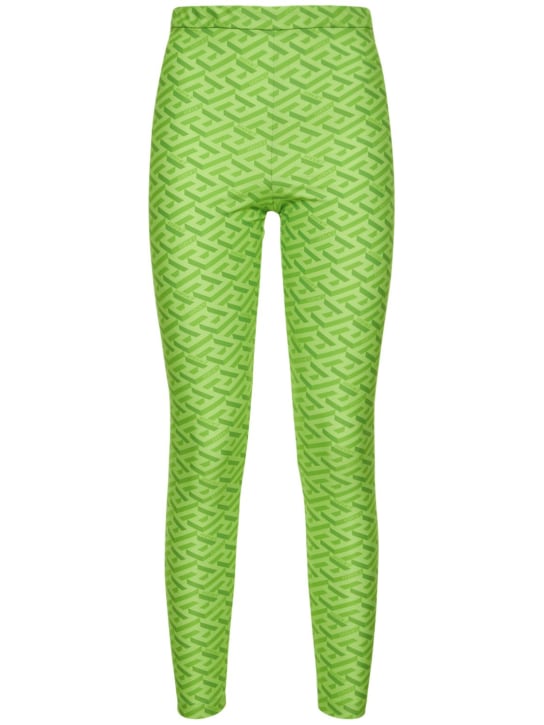 Versace: Legging en jersey imprimé logo