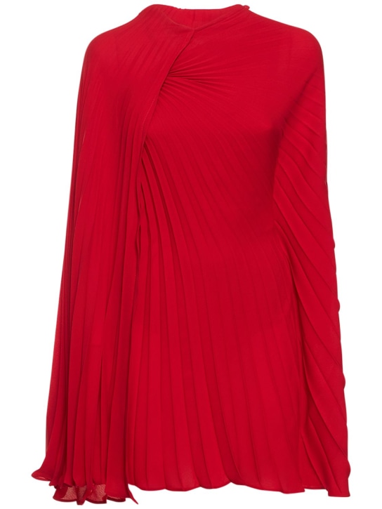 Valentino - Diagonal pleat silk georgette mini dress