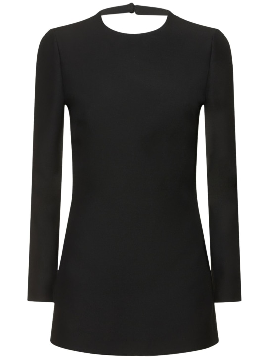 Valentino: Wool & silk crepe couture mini jumpsuit