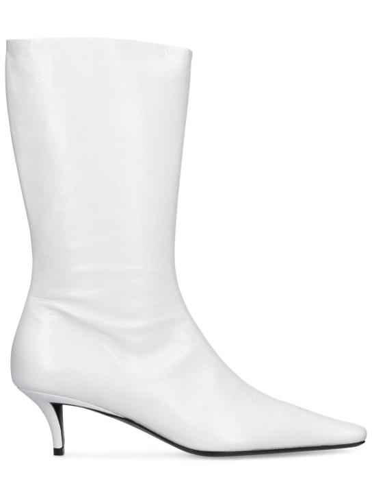 Jil Sander: Bottines en cuir 50 mm