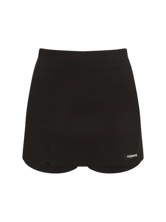 Coperni: Falda-pantalón de lana y jersey