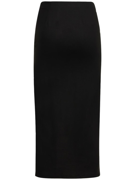 Anemos: Jupe midi en lin mélangé The Front Slit