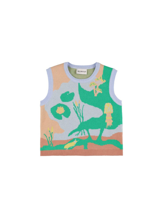 HELMSTEDT - Viscose blend jacquard knit sweater vest
