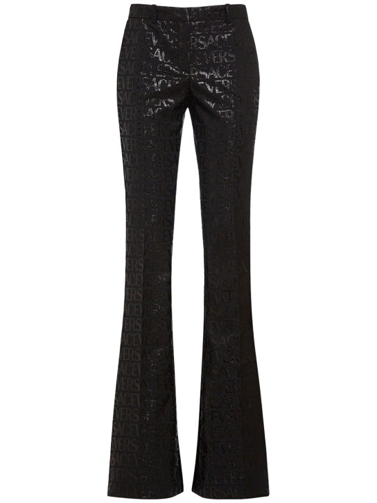 Versace - Pantalon évasé en jacquard à logo