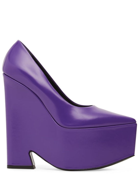 Versace: Escarpins en cuir verni Tempest 170 mm