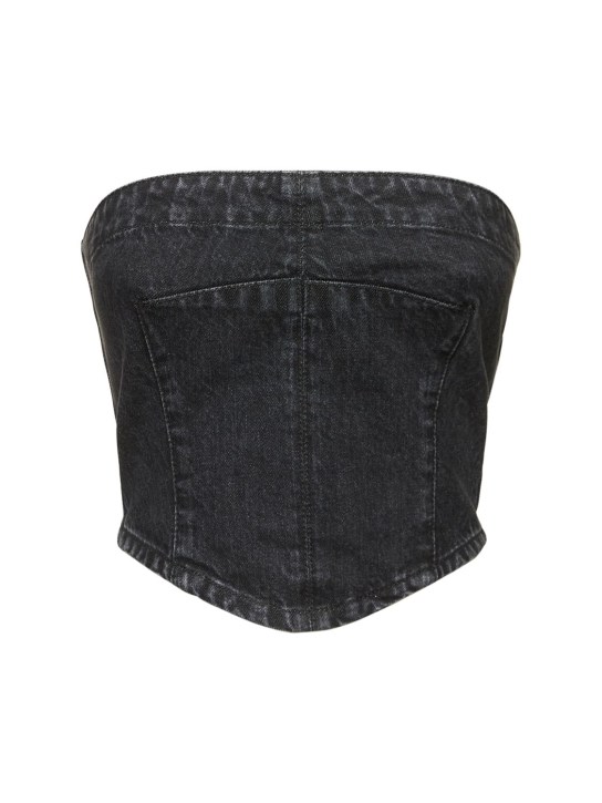 Stella McCartney - Top bustier cropped in denim washed